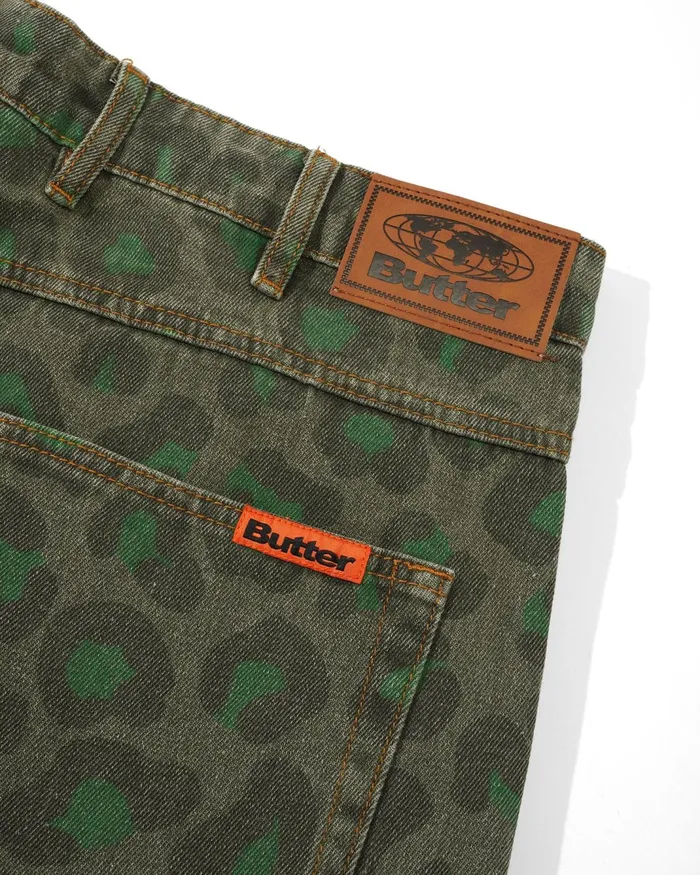 Butter Goods Leopard Denim Jeans Army Men Pants Butter Goods Leopard Denim Jeans Army Men Pants