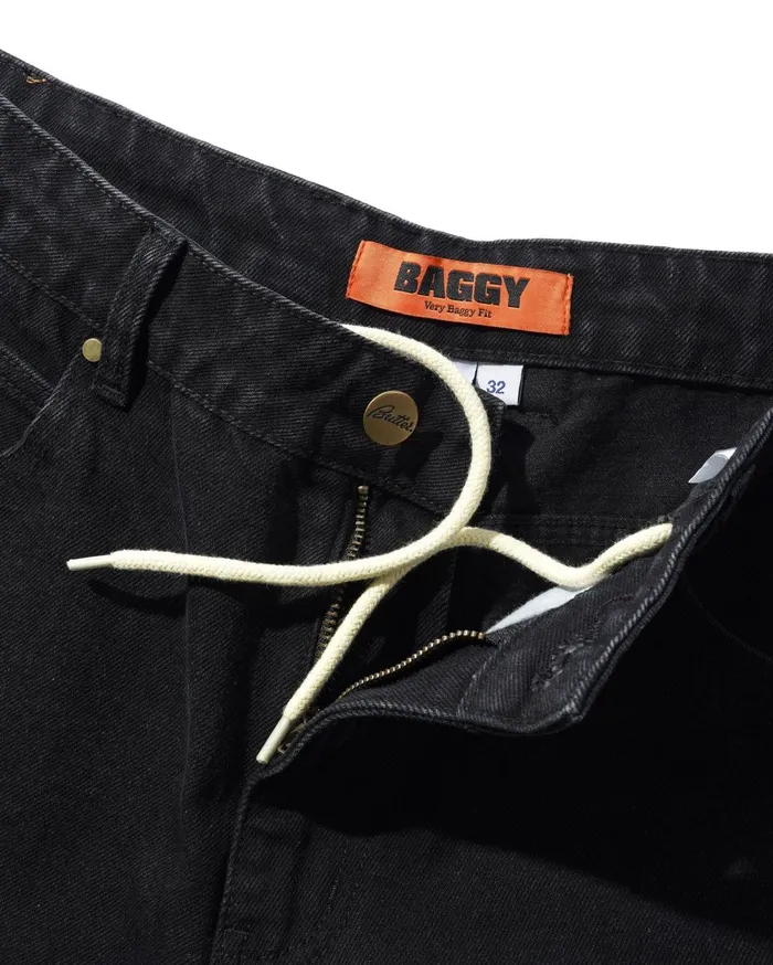 Butter Goods Lock Baggy Denim Jeans Flat Black Men Pants Butter Goods Lock Baggy Denim Jeans Flat Black Men Pants