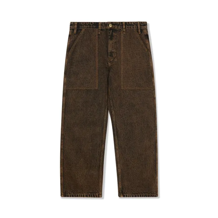 Butter Goods Pants Men Breakdown Relaxed Denim Jeans Acid Wash Brown