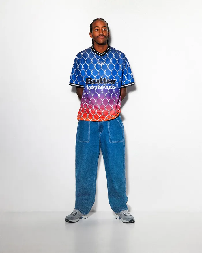 Butter Goods Pants Men Breakdown Relaxed Denim Jeans Solid Blue