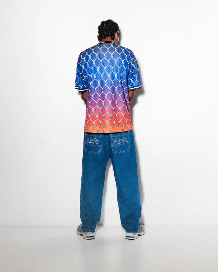 Butter Goods Pants Men Breakdown Relaxed Denim Jeans Solid Blue