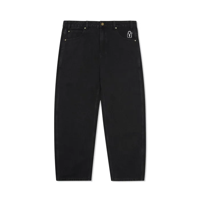 Butter Goods Pants Men Lock Baggy Denim Jeans Flat Black