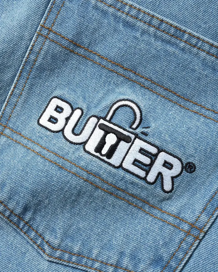 Butter Goods Pants Men Lock Baggy Denim Jeans Light Indigo Butter Goods Pants Men Lock Baggy Denim Jeans Light Indigo