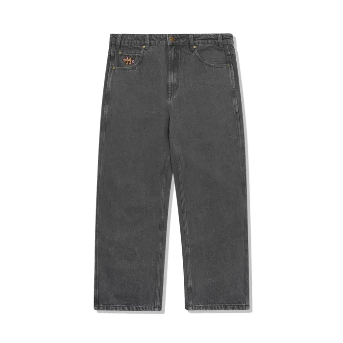Butter Goods Pants Men Pooch Relaxed Denim Jeans Washed Grey
