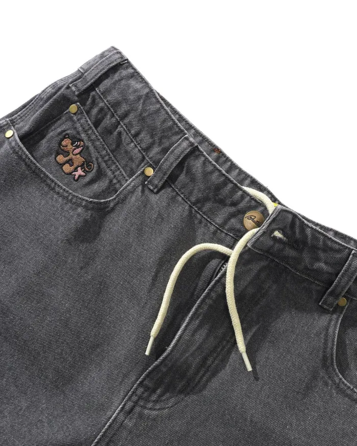 Butter Goods Pants Men Pooch Relaxed Denim Jeans Washed Grey