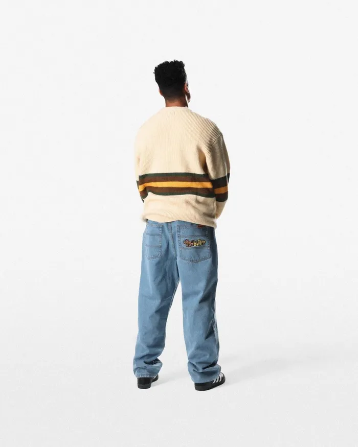 Butter Goods Pants Men Pooch Relaxed Denim Jeans Washed Grey