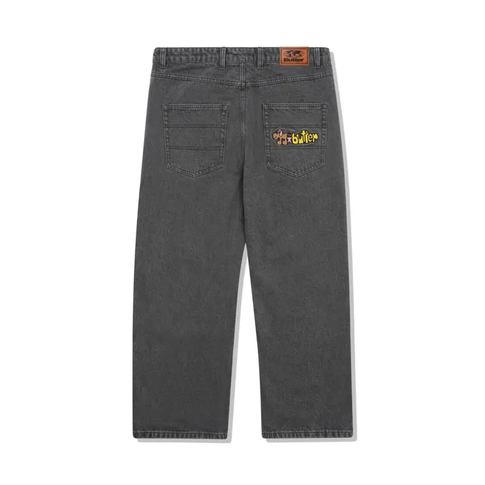 Butter Goods Pants Men Pooch Relaxed Denim Jeans Washed Grey