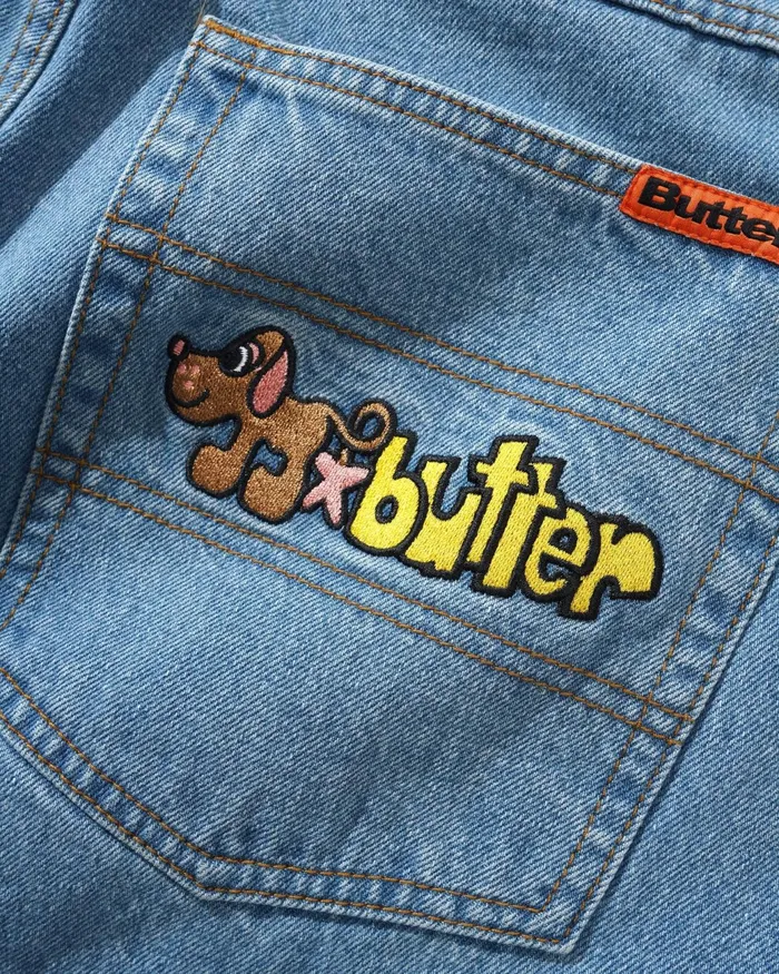 Butter Goods Pants Men Pooch Relaxed Denim Jeans Washed Indigo