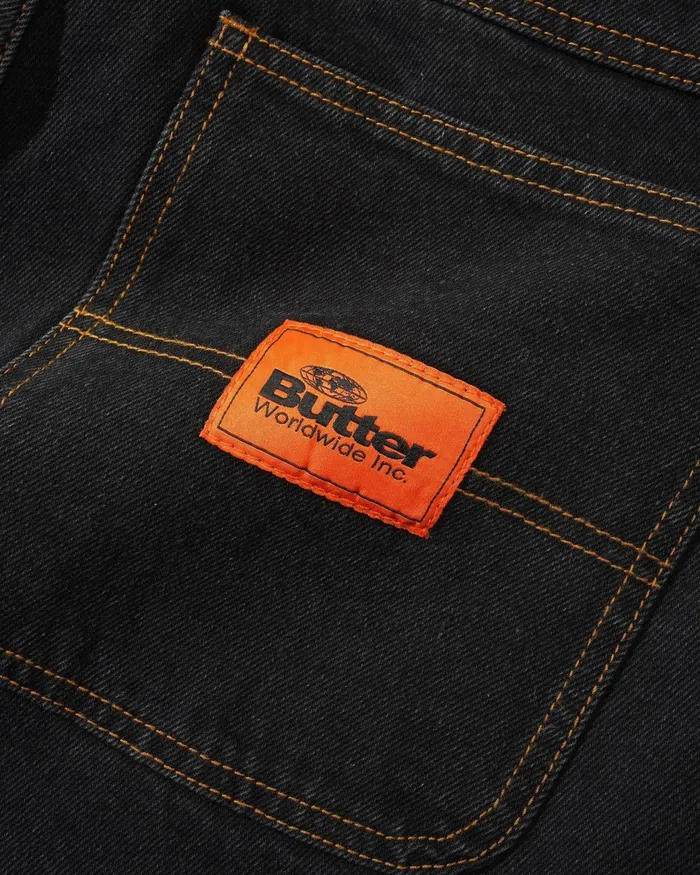 Butter Goods Pants Men Santosuosso Denim Jeans Washed Black Butter Goods Pants Men Santosuosso Denim Jeans Washed Black