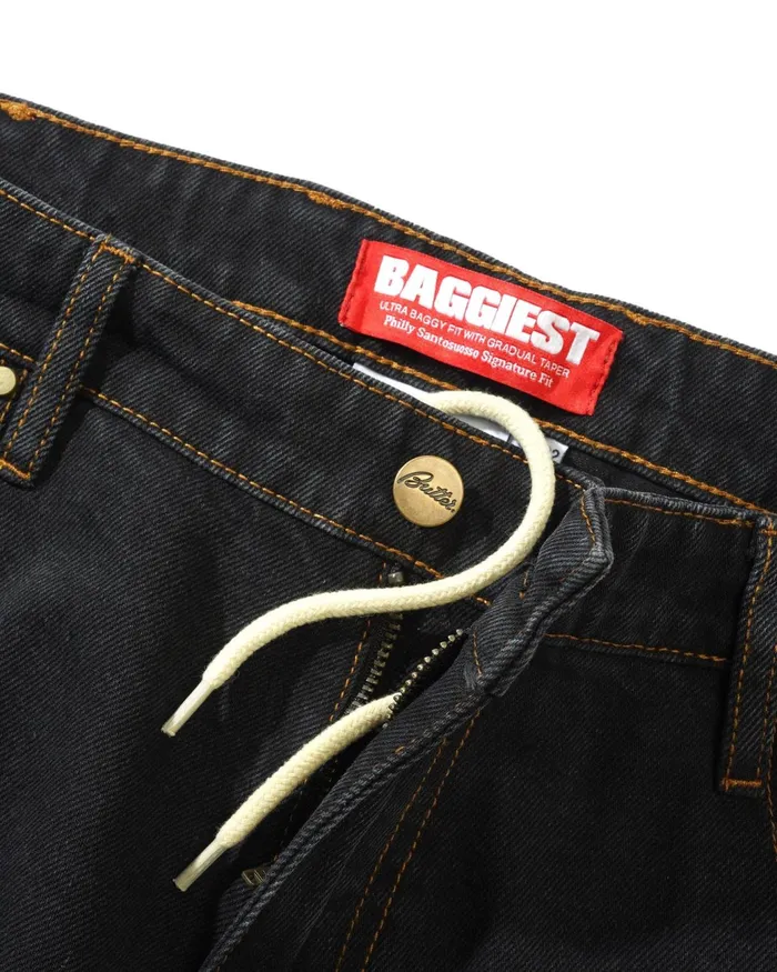 Butter Goods Pants Men Santosuosso Denim Jeans Washed Black Butter Goods Pants Men Santosuosso Denim Jeans Washed Black