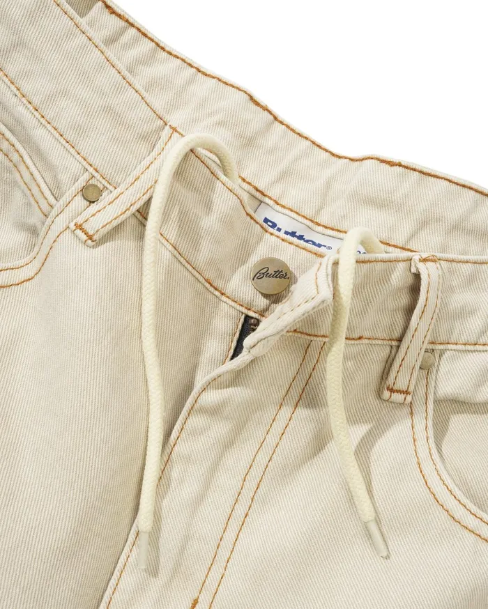 Butter Goods Pants Men Weathergear Heavy Weight Denim Jeans Washed Khaki Butter Goods Pants Men Weathergear Heavy Weight Denim Jeans Washed Khaki