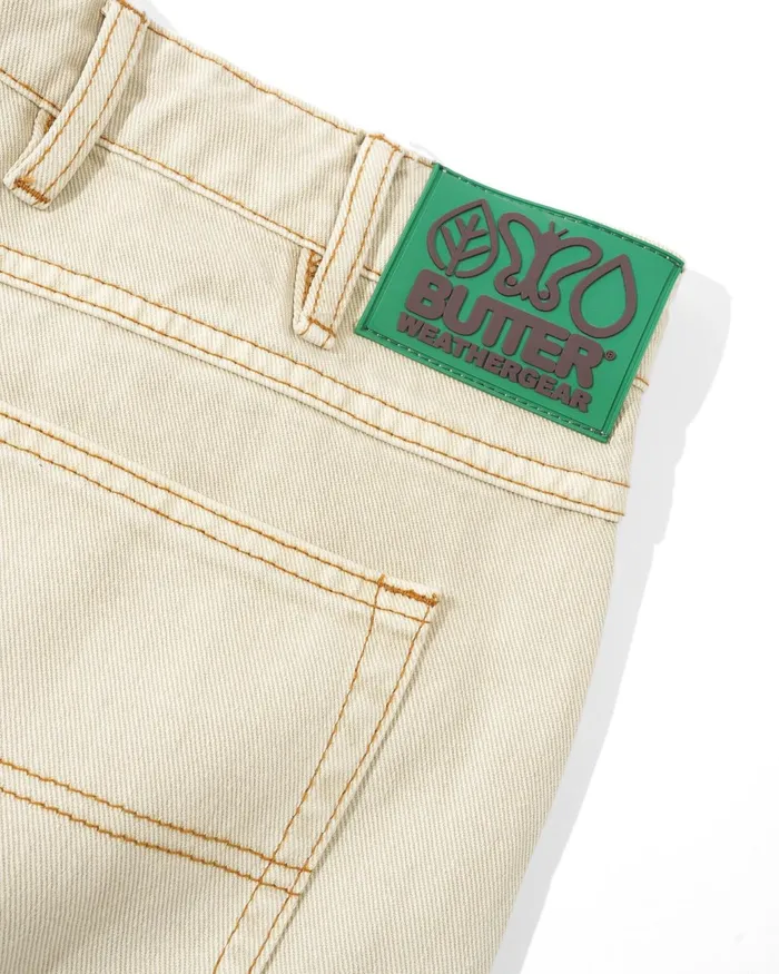 Butter Goods Pants Men Weathergear Heavy Weight Denim Jeans Washed Khaki Butter Goods Pants Men Weathergear Heavy Weight Denim Jeans Washed Khaki