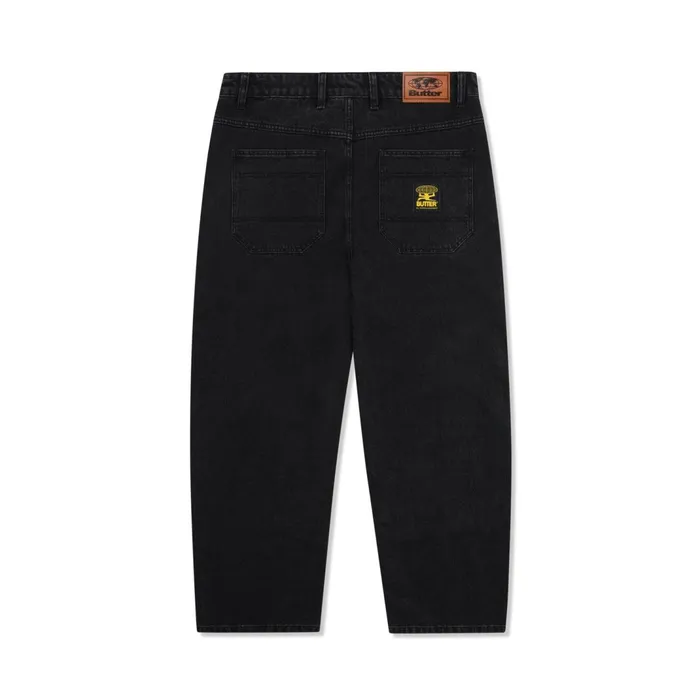 Butter Goods Patch Pocket Denim Jeans Washed Black Men Pants Butter Goods Patch Pocket Denim Jeans Washed Black Men Pants