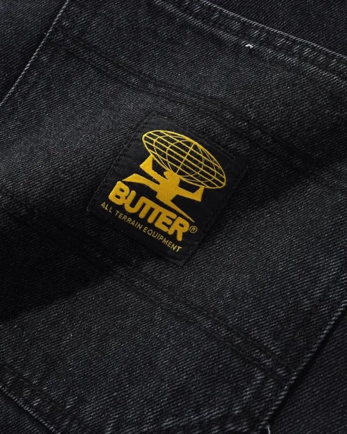 Butter Goods Patch Pocket Denim Jeans Washed Black Men Pants Butter Goods Patch Pocket Denim Jeans Washed Black Men Pants