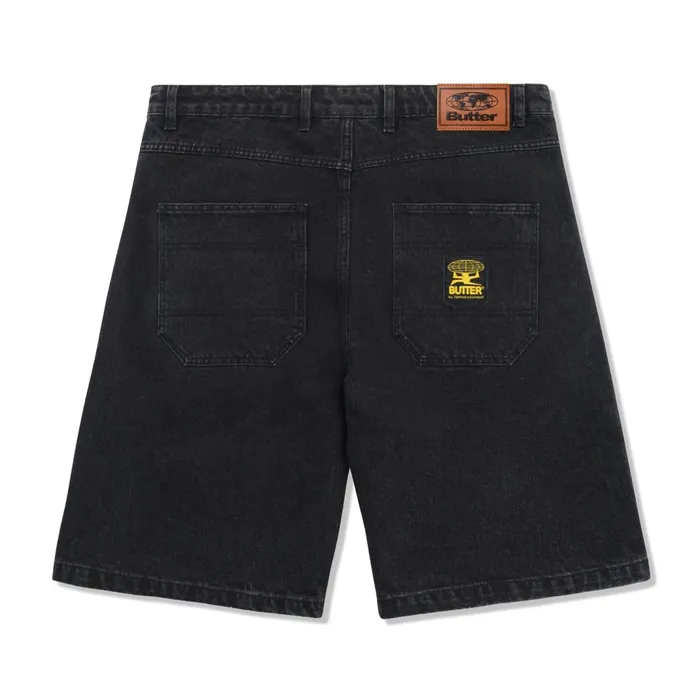 Butter Goods Patch Pocket Denim Shorts Washed Black Men Shorts