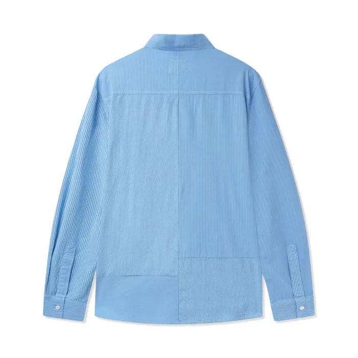Butter Goods Patchwork Plaid LS Shirt Overdye Blue Men Shirts Butter Goods Patchwork Plaid LS Shirt Overdye Blue Men Shirts