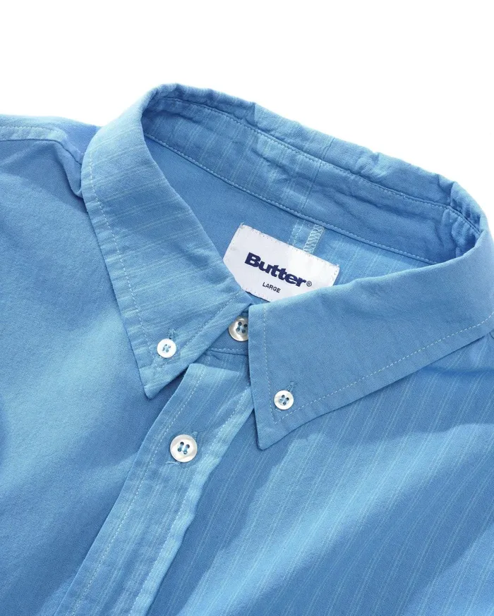 Butter Goods Patchwork Plaid LS Shirt Overdye Blue Men Shirts Butter Goods Patchwork Plaid LS Shirt Overdye Blue Men Shirts