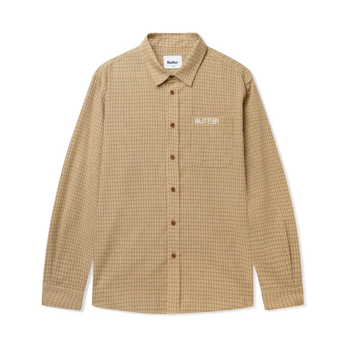 Butter Goods Plaid LS Shirt Wheat Men Shirts