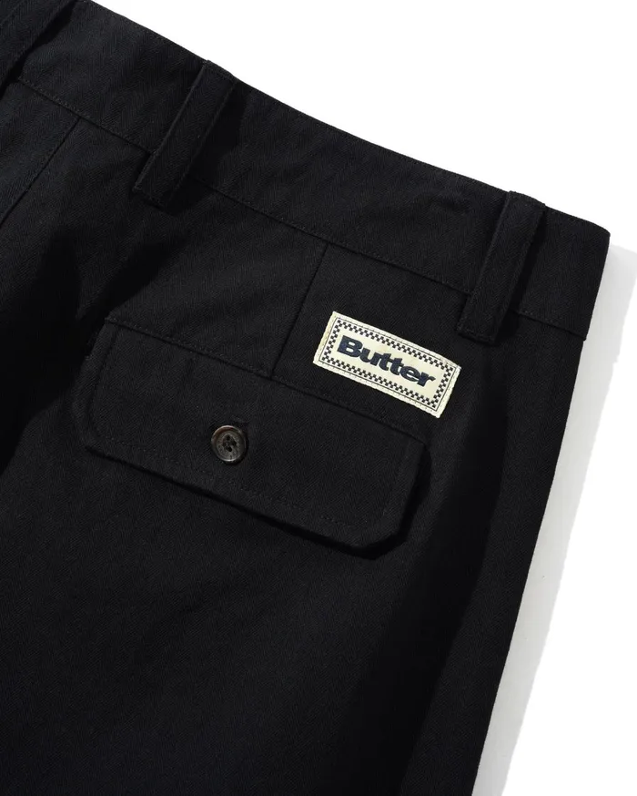 Butter Goods Pleated Trousers Black Men Pants