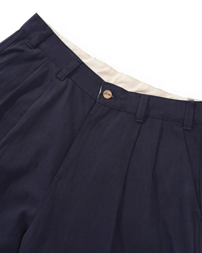 Butter Goods Pleated Trousers Navy Men Pants Butter Goods Pleated Trousers Navy Men Pants
