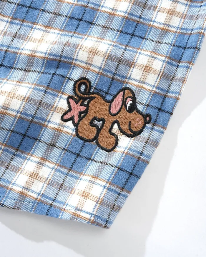 Butter Goods Pooch Flannel Shirt Sky Blue Men Shirts Butter Goods Pooch Flannel Shirt Sky Blue Men Shirts