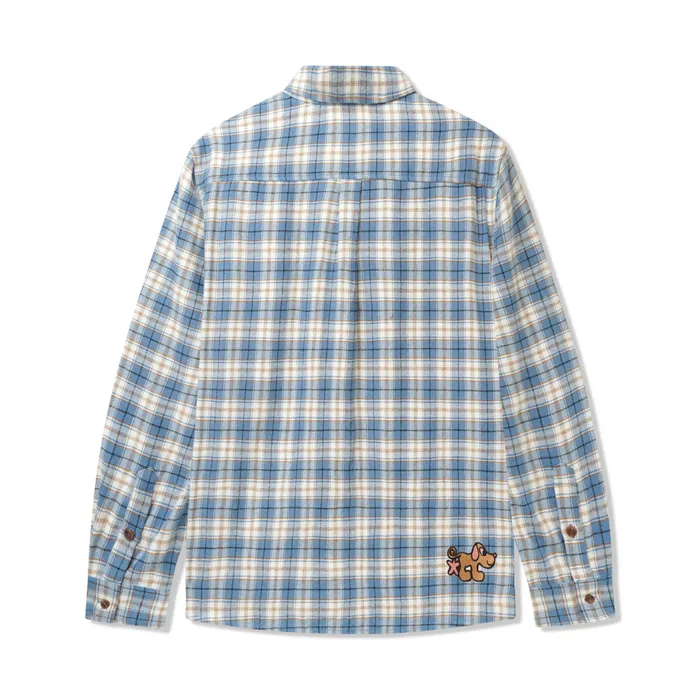Butter Goods Pooch Flannel Shirt Sky Blue Men Shirts Butter Goods Pooch Flannel Shirt Sky Blue Men Shirts