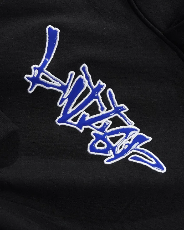 Butter Goods Scratch Applique Pullover Hood Black Men Fleece Butter Goods Scratch Applique Pullover Hood Black Men Fleece