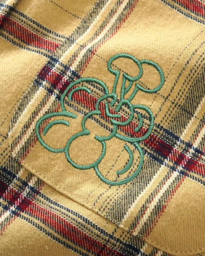 Butter Goods Shirts Men Bugs Flannel Shirt Tan Butter Goods Shirts Men Bugs Flannel Shirt Tan