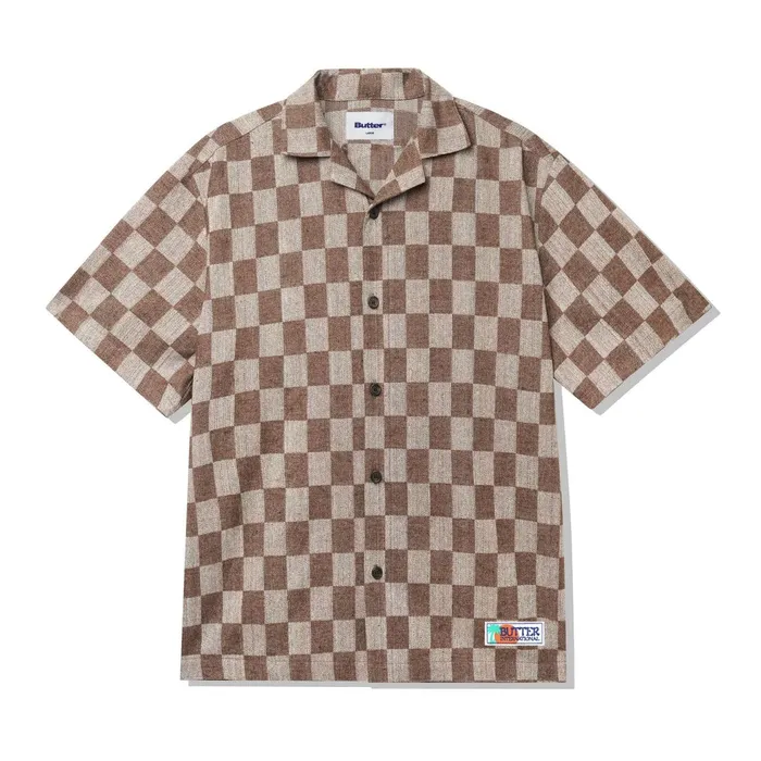 Butter Goods Shirts Men Checker Vacation SS Shirt Chocolate