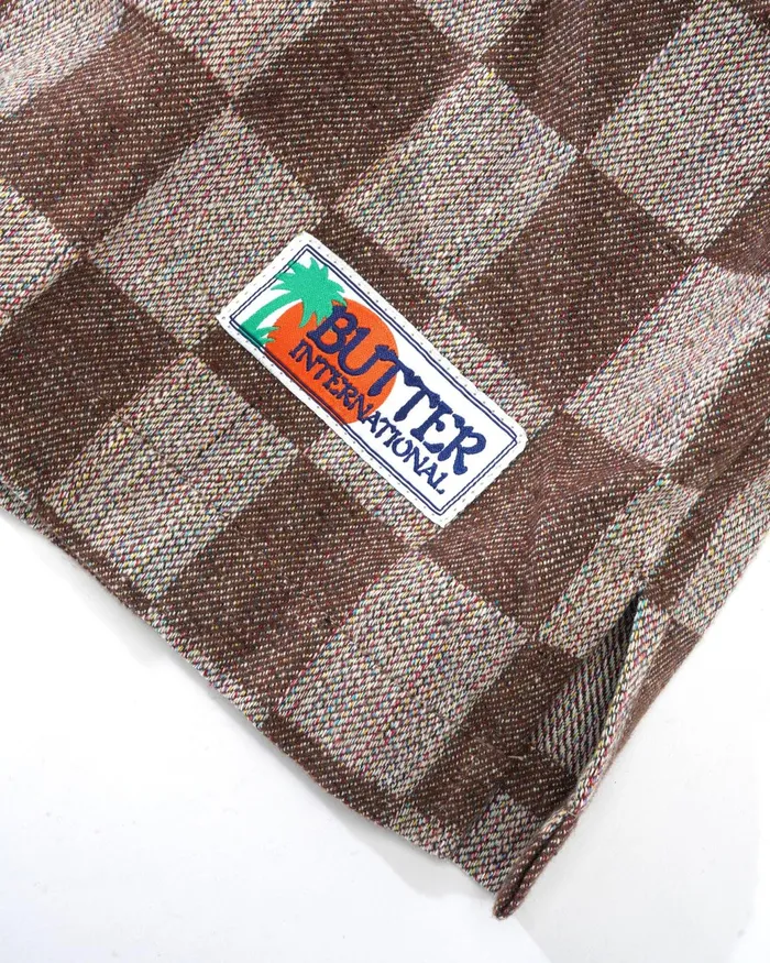Butter Goods Shirts Men Checker Vacation SS Shirt Chocolate