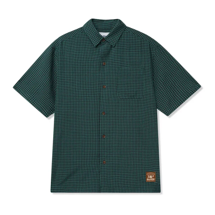 Butter Goods Shirts Men Gingham SS Shirt Pine Black