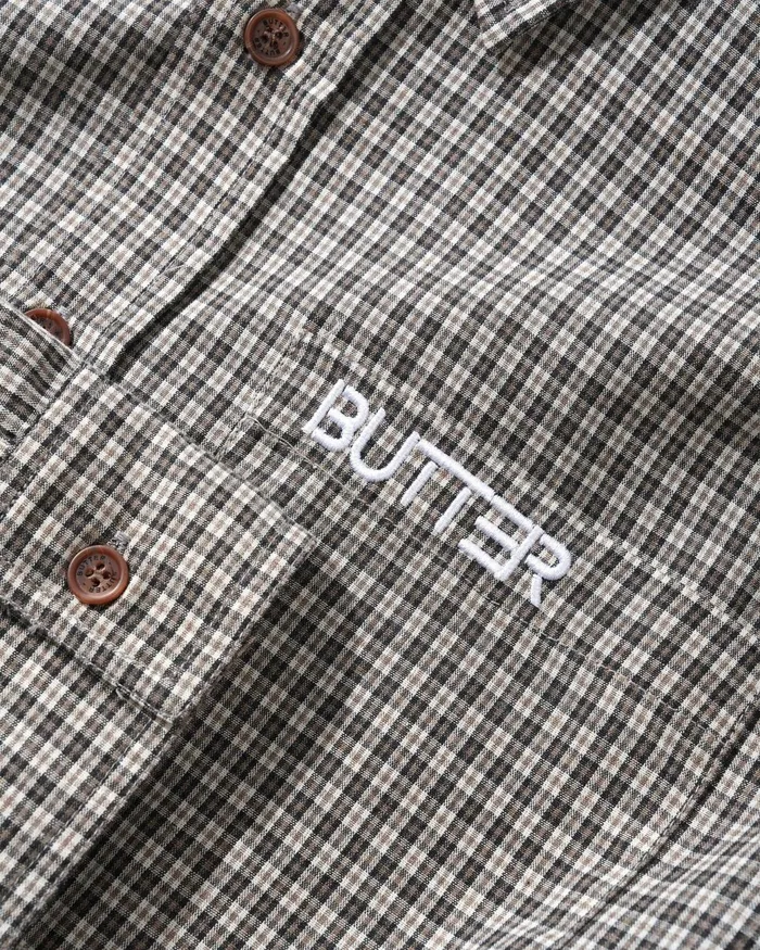 Butter Goods Shirts Men Plaid LS Shirt Black Butter Goods Shirts Men Plaid LS Shirt Black
