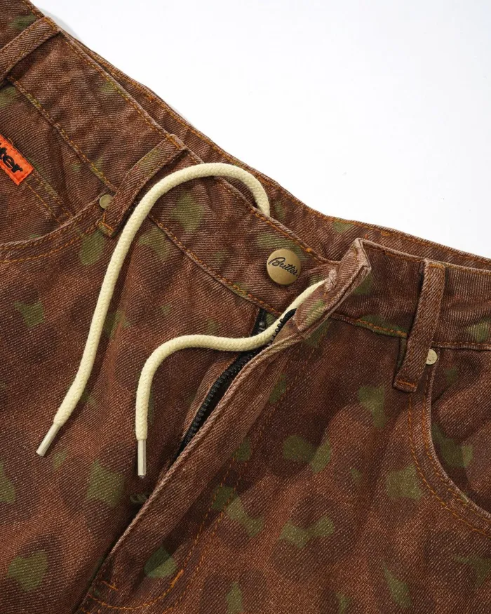 Butter Goods Shorts Men Leopard Denim Shorts Rust Butter Goods Shorts Men Leopard Denim Shorts Rust