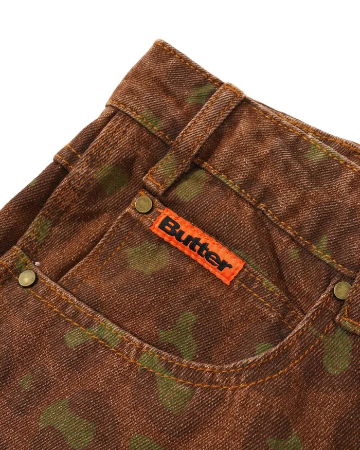 Butter Goods Shorts Men Leopard Denim Shorts Rust Butter Goods Shorts Men Leopard Denim Shorts Rust