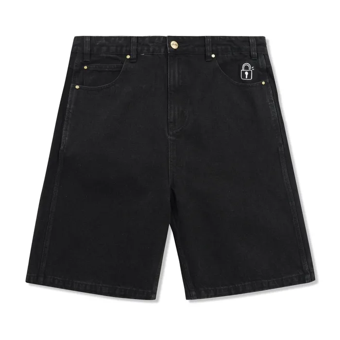 Butter Goods Shorts Men Lock Denim Shorts Flat Black