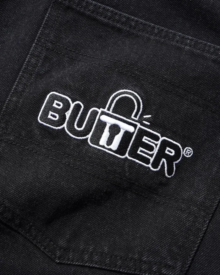 Butter Goods Shorts Men Lock Denim Shorts Flat Black Butter Goods Shorts Men Lock Denim Shorts Flat Black