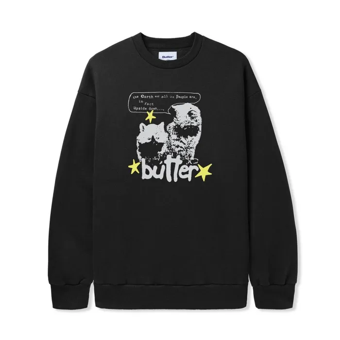 Butter Goods Upside Down Crewneck Black Men Fleece