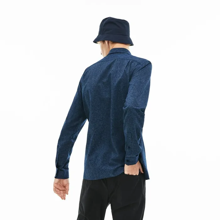 Button Down Shirts Lacoste Mens Motion Regular Fit Shirt Blue Chine On Sale