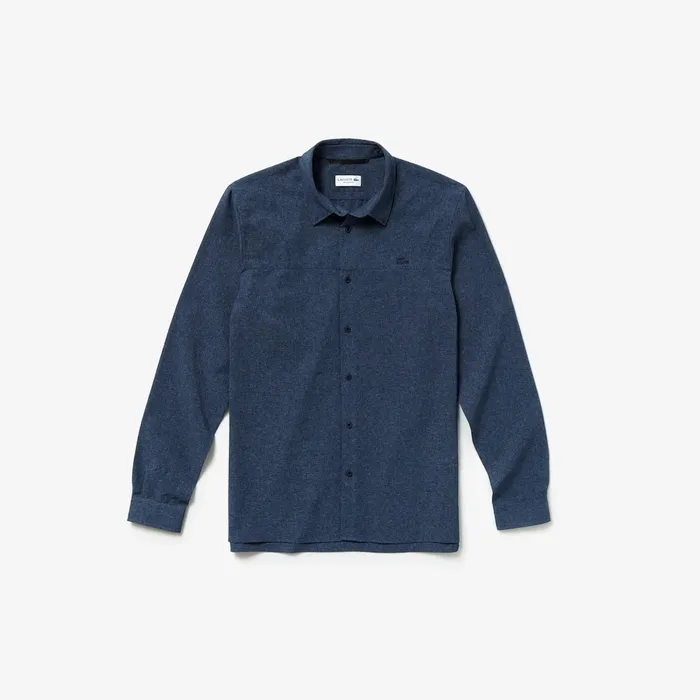 Button Down Shirts Lacoste Mens Motion Regular Fit Shirt Blue Chine On Sale