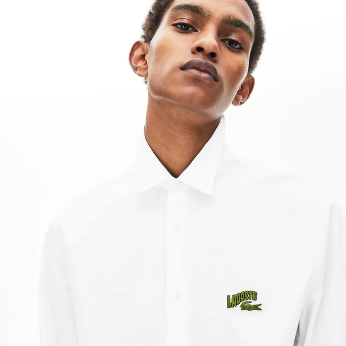 Button Down Shirts Lacoste Mens Regular Fit Badge Logo Shirt White For Sale Online