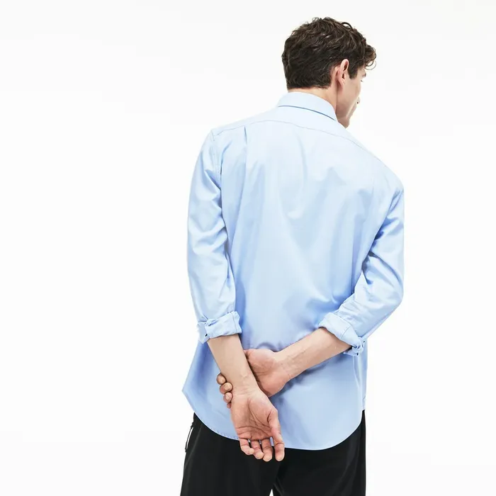 Button Down Shirts Lacoste Mens Regular Fit Cotton Mini Piqu Shirt Light Blue Store