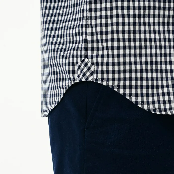Button Down Shirts Lacoste Mens Regular Fit Mini Check Poplin Shirt Navy BlueWhite Outlet