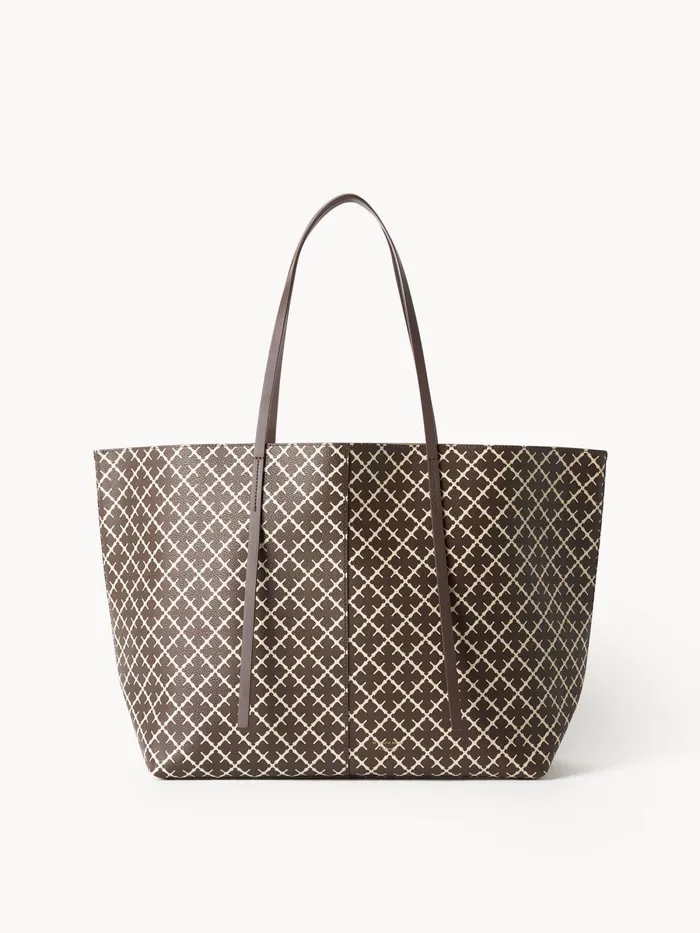 By Malene Birger Tasker Dame Abi Printed Tote Bag Warm Brown