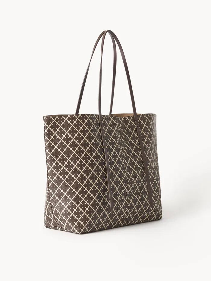 By Malene Birger Tasker Dame Abi Printed Tote Bag Warm Brown