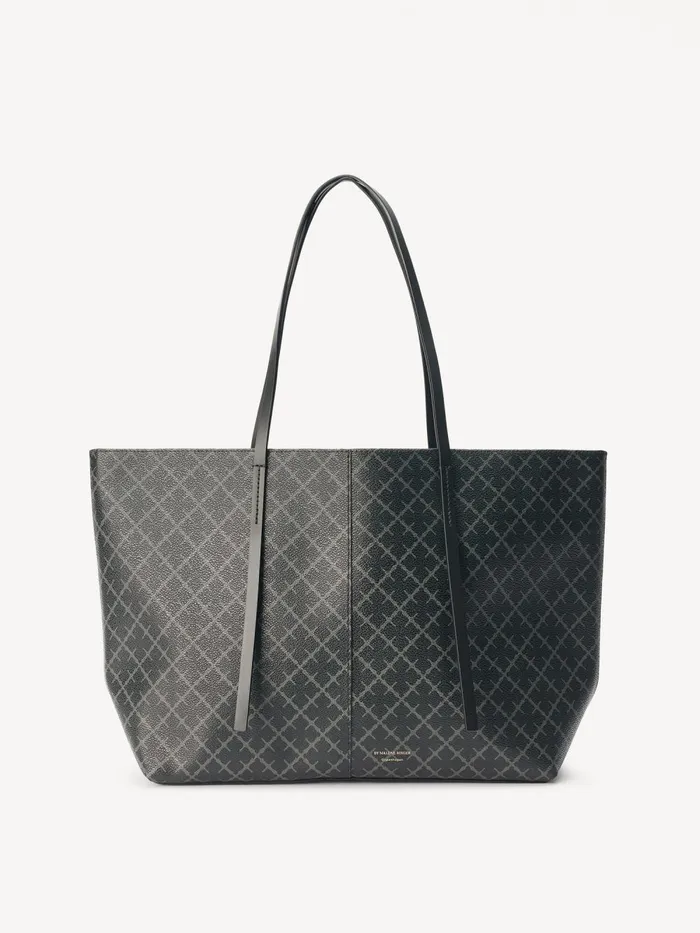 By Malene Birger Tasker Dame Abigail Tote Bag Med Print Charcoal