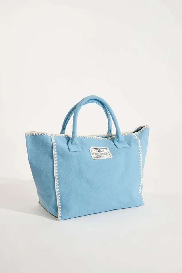 CABAS Blue 8211 SETA LOHAN Blue Women Banana Moon Totes and Beach Bags CABAS Blue 8211 SETA LOHAN Blue Women Banana Moon Totes and Beach Bags