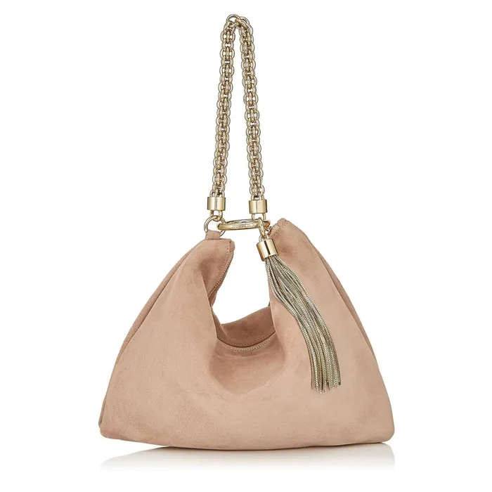 Callie Ballet Pink Suede Clutch Bag Ballet Pink Women JIMMY CHOO Clutch Bags