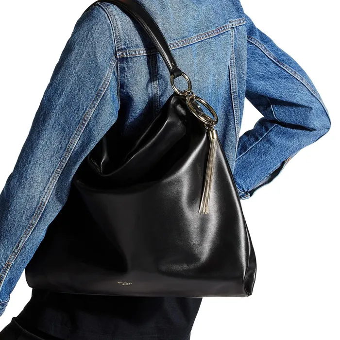 Callie HoboL BlackGold Smooth Calf Leather Large Hobo Bag Blackgold Women JIMMY CHOO Totes and Hobo Bags