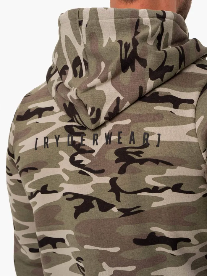 Camo Tech Pullover Hoodie 8211 Khaki Camo Men Ryderwear Sweaters and Hoodies