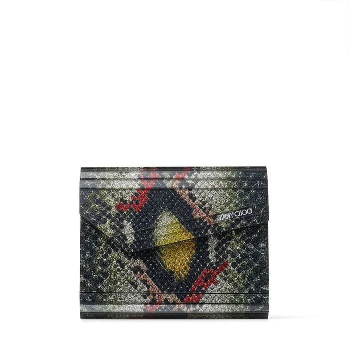 Candy SeaGreen PythonPrint Fine Glitter Acrylic Clutch Bag Sea Green Mix Women JIMMY CHOO Clutch Bags Candy SeaGreen PythonPrint Fine Glitter Acrylic Clutch Bag Sea Green Mix Women JIMMY CHOO Clutch Bags